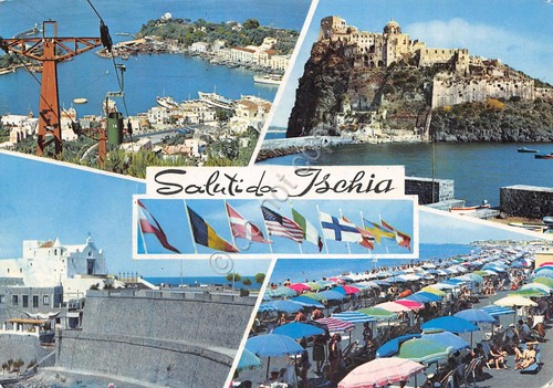 Cartolina Ischia vedute teleferica 1968 (Napoli)
