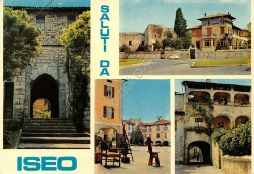 Cartolina Iseo Brescia Vedute paese