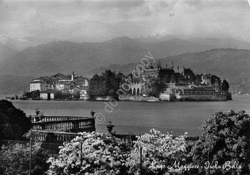 Cartolina Isola Bella Lago Maggiore panorama da terrazza fiorita 1961