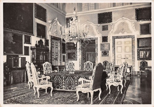 Cartolina Isola Bella Sala della Conferenza 1955 (Verbania)