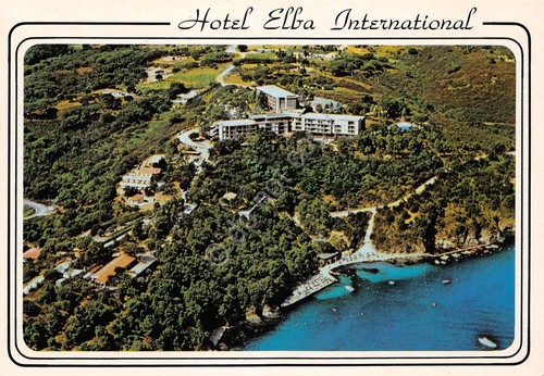 Cartolina Isola d'Elba Capoliveri International Hotel panorama aereo anni '90