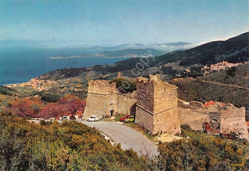 Cartolina Isola d'Elba Marciana Fortezza Pisana panorama costa anni '70
