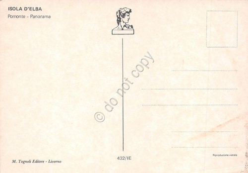 Cartolina Isola d'Elba Pomonte panorama con case anni '70