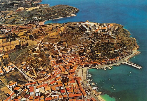 Cartolina Isola d'Elba Porto Azzurro Panorama aereo anni '70