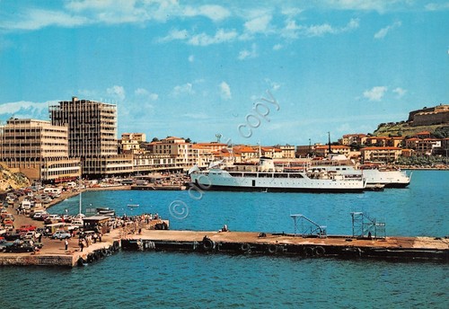 Cartolina Isola d'Elba Portoferraio molo porto nave alberghi anni '90