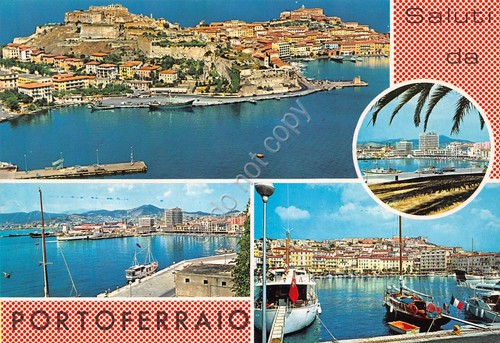 Cartolina Isola d'Elba Portoferraio vedute varie anni '90