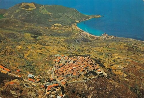 Cartolina Isola del Giglio veduta aerea 1980 (Grosseto)