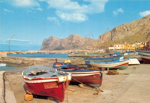 Cartolina Isola delle Femmine Porto peschereccio Anni '70