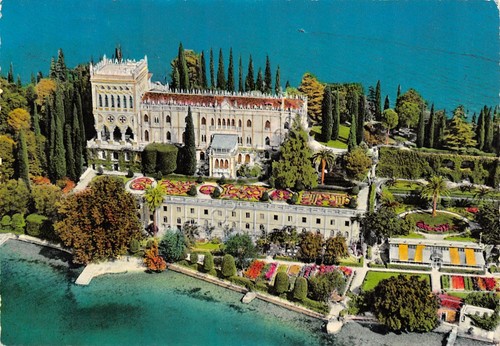 Cartolina Isola di Garda veduta aerea 1966