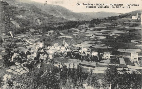 Cartolina Isola di Rovegno Val Trebbia Panorama 1932