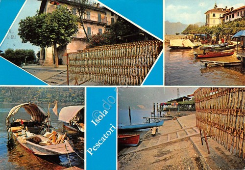 Cartolina Isola Pescatori vedute 1969 Timbro Isola Madre (Novara)