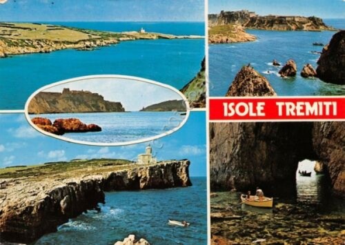 Cartolina Isole Tremiti vedute 1980 (Foggia)