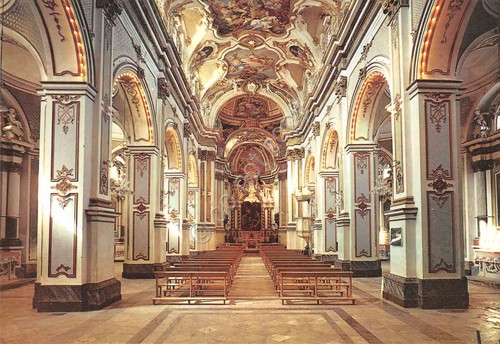 Cartolina Ispica Chiesa Santa Maria Interno anni '70