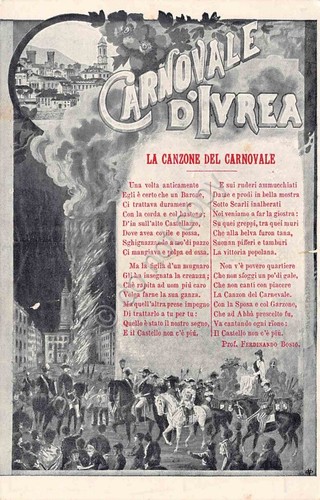 Cartolina Ivrea Canzone del Carnevale di Ivrea