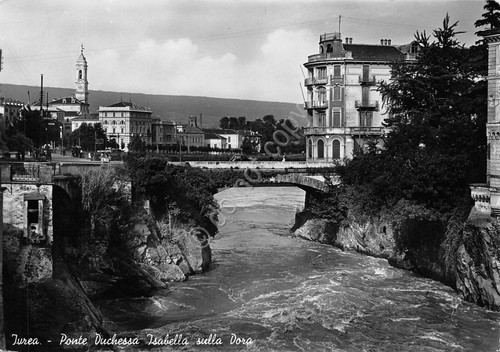 Cartolina Ivrea Ponte Duchessa Isabella sulla Dora 1951