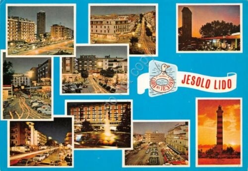 Cartolina Jesolo Lido vedute 1977 (Venezia)