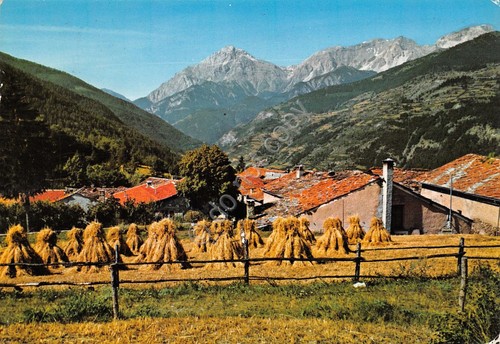 Cartolina Jouvenceaux Sauze D'Oulx Panorama fieno 1984