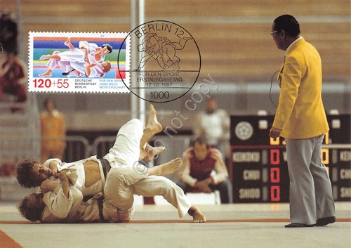 Cartolina Judo Fur den Sport Berlin West 1987 timbro filatelico …