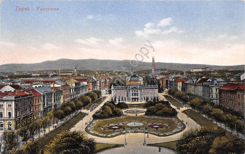 Cartolina Jugoslavia Zagabria Panorama 1926 Illustrata