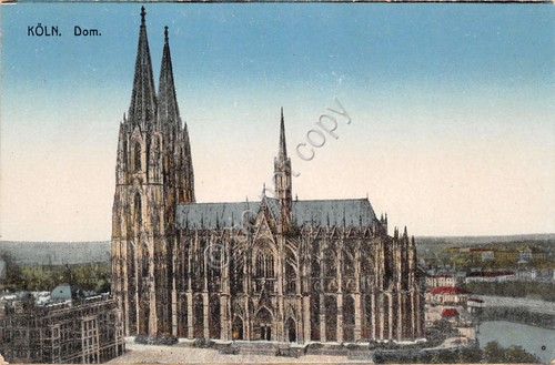 Cartolina Koln Dom illustrata