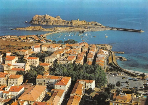 Cartolina L'Ile Rousse Corsica panorama aereo anni '80