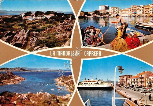 Cartolina La Maddalena saluti da vedutine (Altre tematiche)