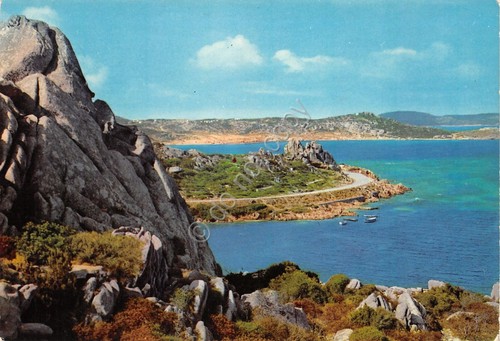 Cartolina La Maddalena Sardegna veduta parziale