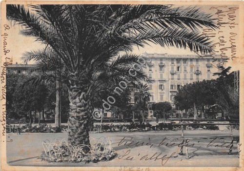 Cartolina La Spezia Albergo Croce di Malta 1937