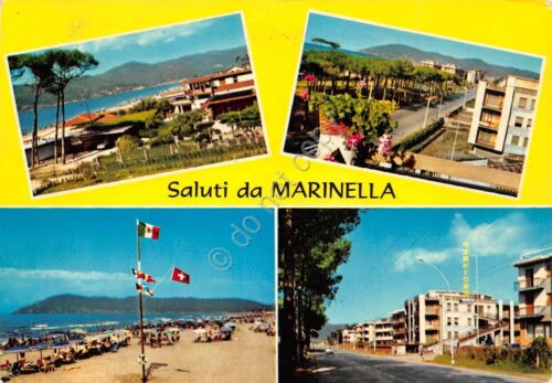 Cartolina La Spezia Marinella 4 vedute 1973 Pensione Marinella