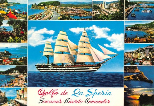 Cartolina La Spezia Vedute veliero 1985