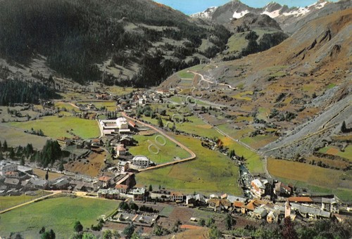 Cartolina La Thuile panorama paese verso Piccolo San Bernardo 1961