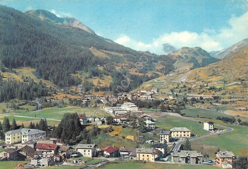 Cartolina La Thuile Panorama verso strada e colle del Piccolo …
