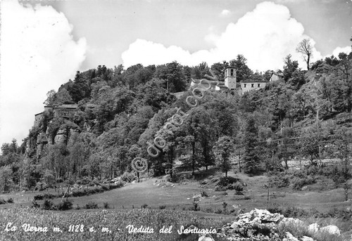 Cartolina La Verna veduta del Santuario 1962