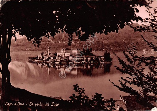 Cartolina Lago d'Orta Isola San Giulio panorama 1960