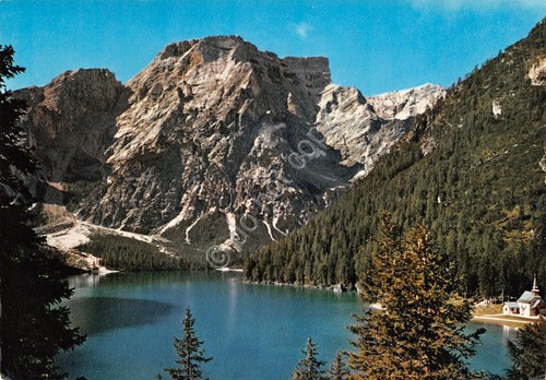 Cartolina lago di Baraies verso la Croda del Becco lago