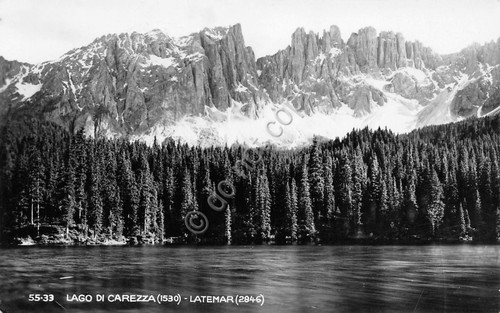 Cartolina Lago di Carezza Latemar 1950
