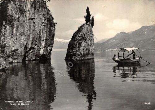 Cartolina Lago di Como Bellagio dintorni e barca tipica Lucia …