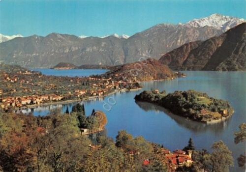 Cartolina Lago di Como con sfondo Bellagio