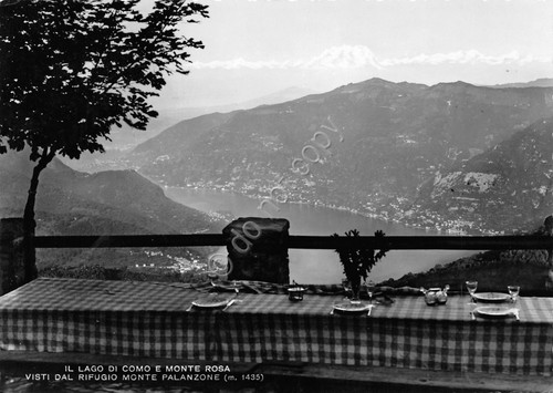 Cartolina Lago di Como Monte Rosa da terrazza Rifugio Monte …