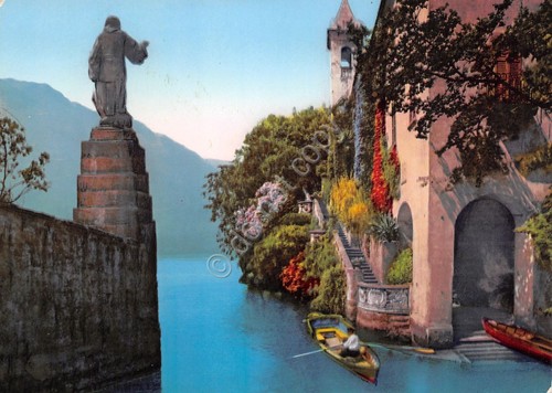 Cartolina Lago di Como Punta Balbianello 1961 colorata