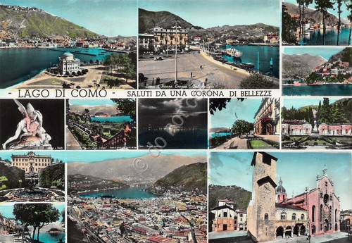 Cartolina Lago di Como vedute varie