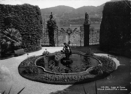 Cartolina Lago di Como Villa Carlotta entrata anni '50