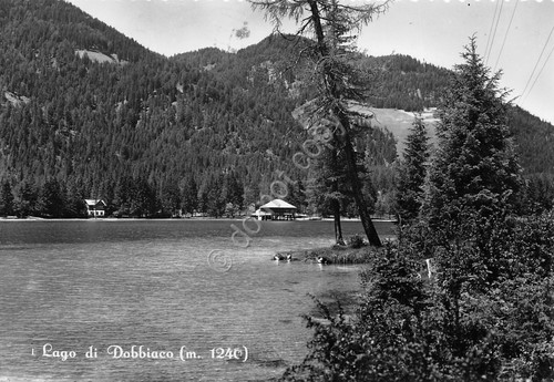 Cartolina Lago di Dobbiaco 1958