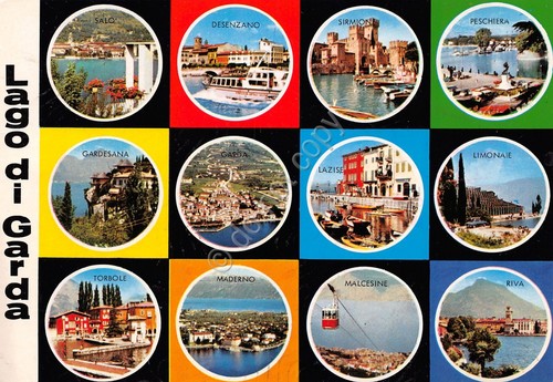 Cartolina Lago di Garda 12 vedute Malcesine Maderno Lazisi Sal? …