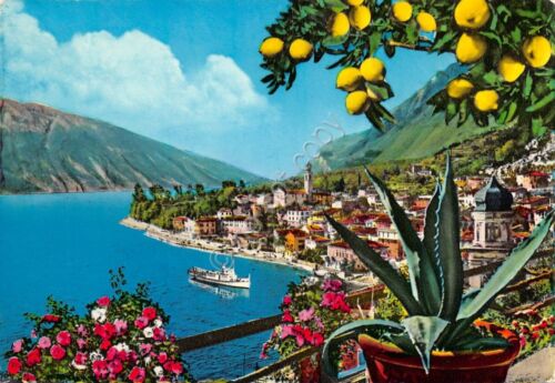 Cartolina Lago di Garda Limone barca 1976 (Brescia)