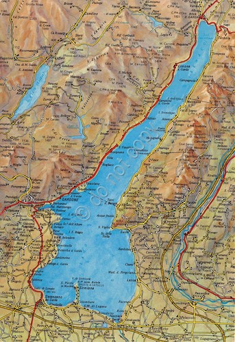 Cartolina Lago di Garda mappa (Brescia)