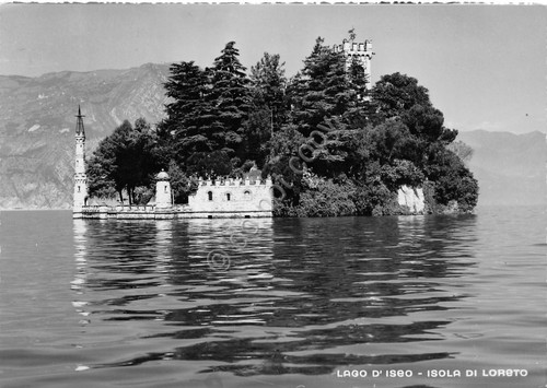 Cartolina Lago di Iseo Isola di Loreto 1958