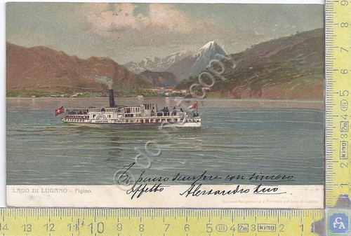 Cartolina Lago di Lugano - Figino - Società Navigazione e …