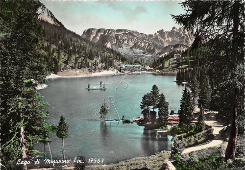 Cartolina Lago di Misurina 1956 (Belluno)
