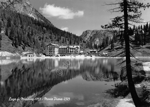 Cartolina Lago di Misurina Monte Piana 1955 (Bolzano)